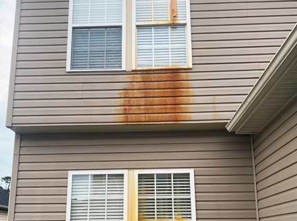 Rust stain removal from concrete